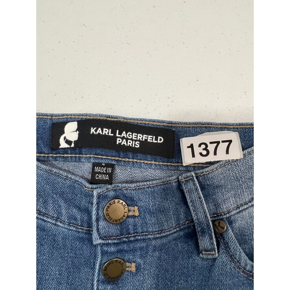 Karl Lagerfeld Paris Button Fly Raw Released Step Hem Jeans - Women's 4 - Picture 11 of 11
